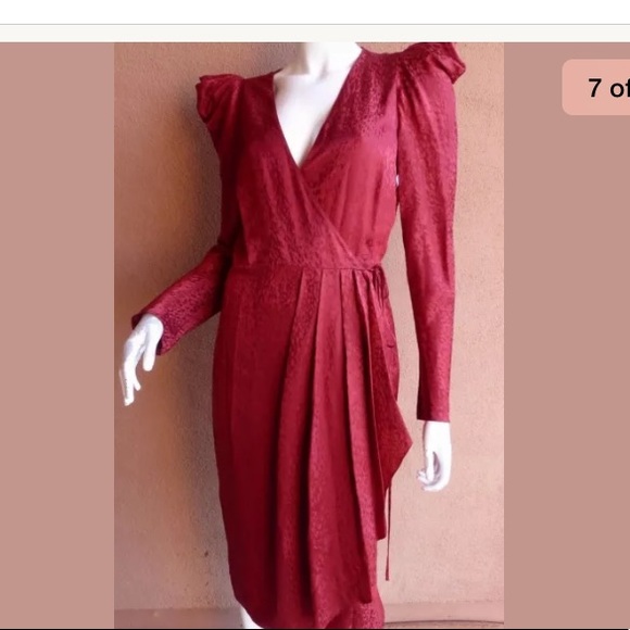 A.L.C. Carolina Puff Shoulder Silk Jacquard Dress - Picture 5 of 6